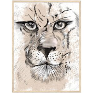 Courage -Glossy Paper Wooden Framed Poster